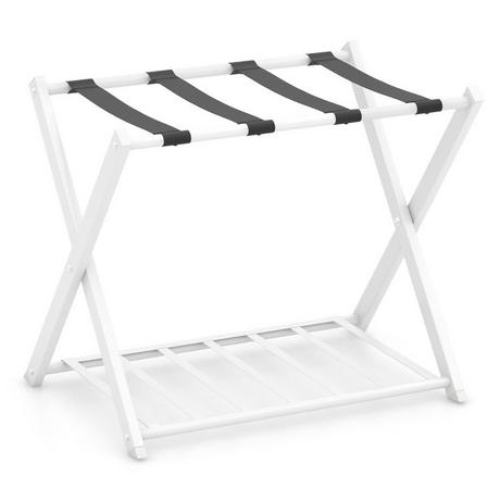 Northix Klappbarer Kofferständer mit 2-Stöckiger Design Gepäckablage Metall Gepäckständer Kofferablage  