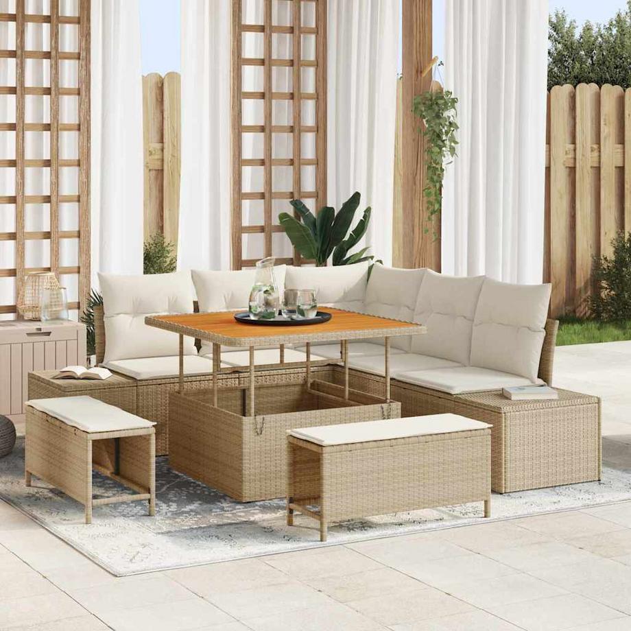 VidaXL Garten-sofa-set poly-rattan  