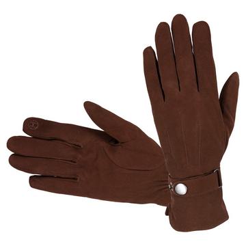 Suede-Lederhandschuhe für Damen, aus A-Grade Suede-Leder, mit Touchscreen, cocoa braun