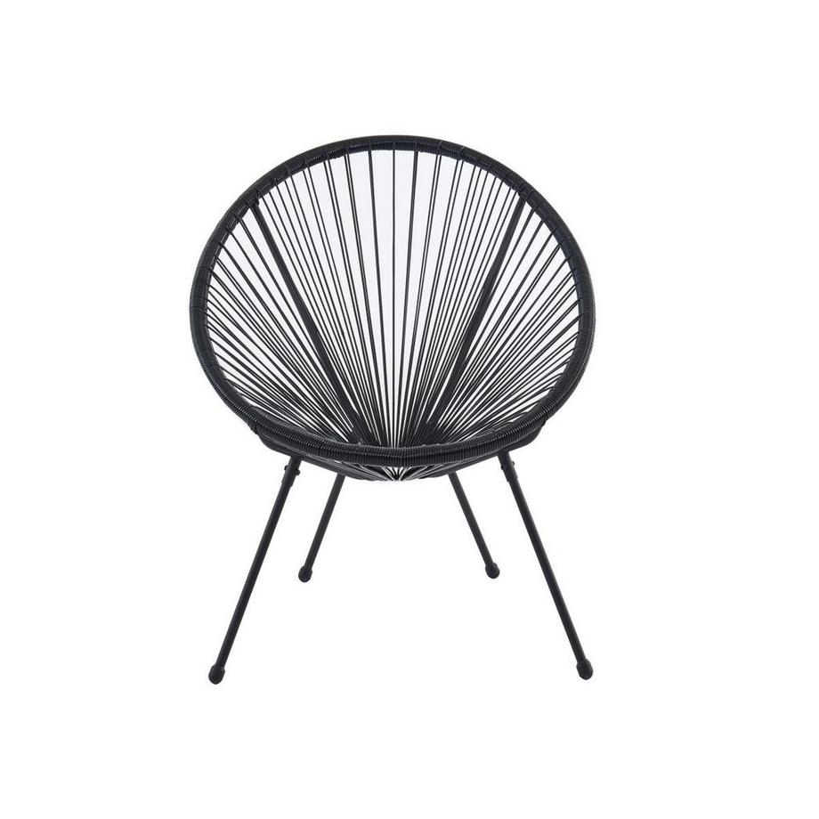 Vente-unique Garten-Sitzgruppe: 2 Sessel und 1 Tisch - Polyrattan - Schwarz - ALIOS III von MYLIA  