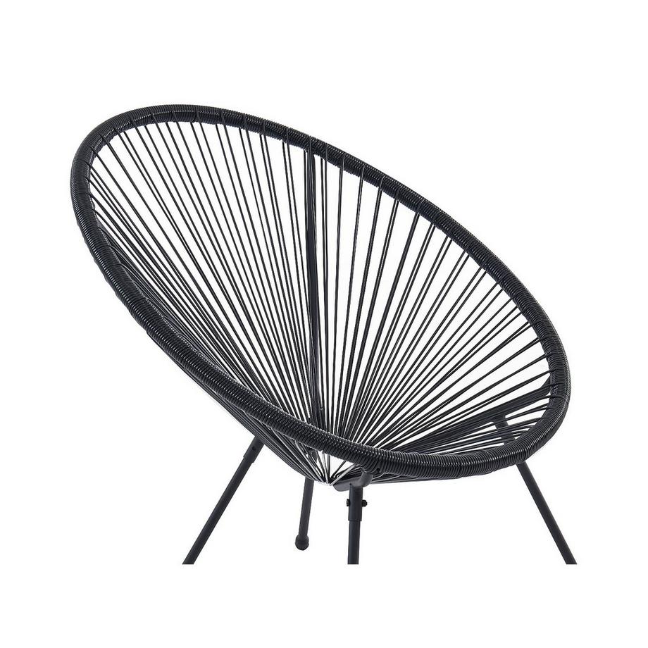 Vente-unique Salon de jardin en fils de résine tressés : 2 fauteuils et une table - Noir - ALIOS III de MYLIA  