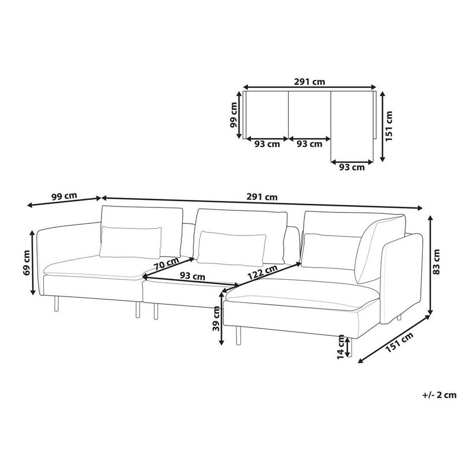 Beliani Modulsofa aus Stoff Modern EGERIS  