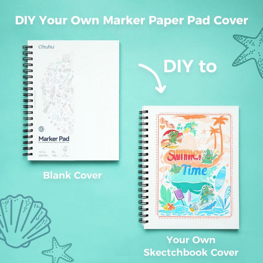 Ohuhu Carnet de croquis artistique (anti-fuite) 60 pages  