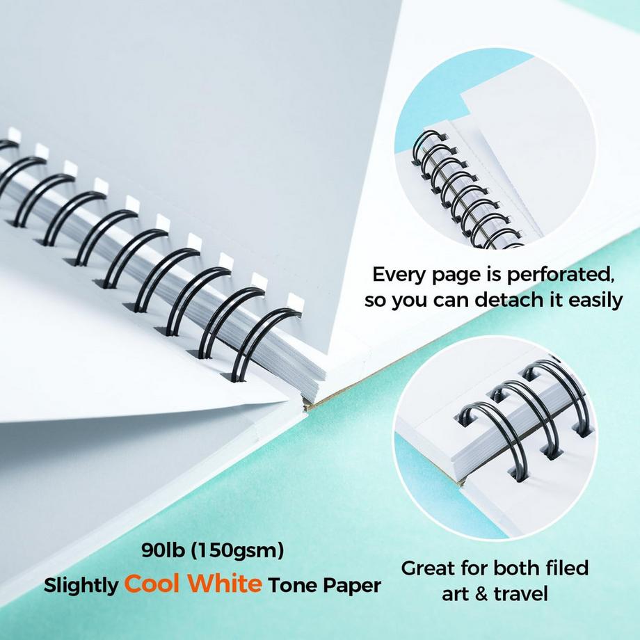 Ohuhu Carnet de croquis artistique (anti-fuite) 60 pages  