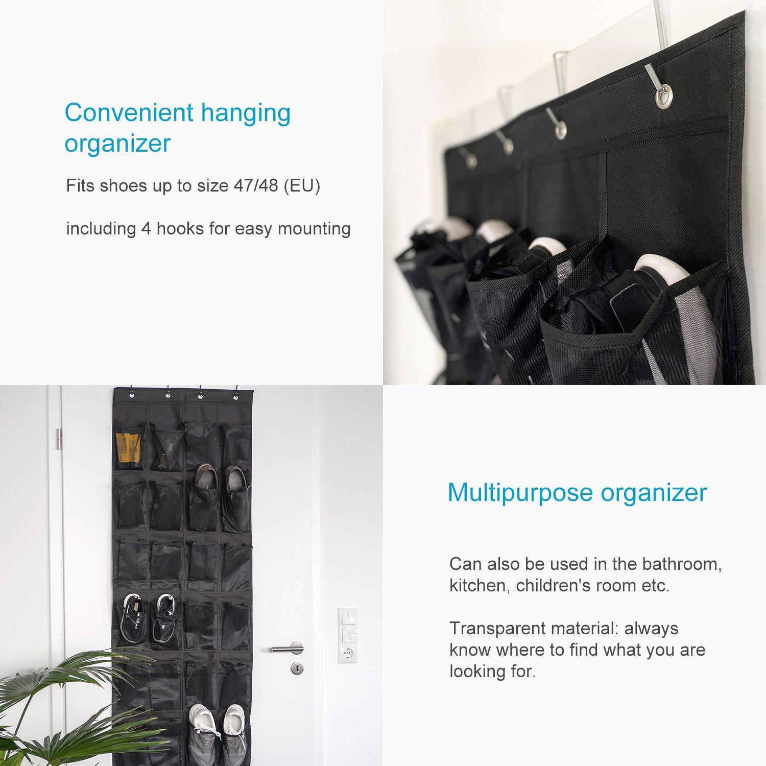 Intirilife Intirilife Organiseur de chaussures suspendu avec 24 compartiments  