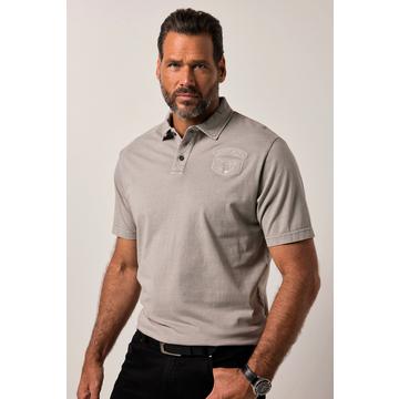 Poloshirt, Halbarm, Badges, Vintage Look