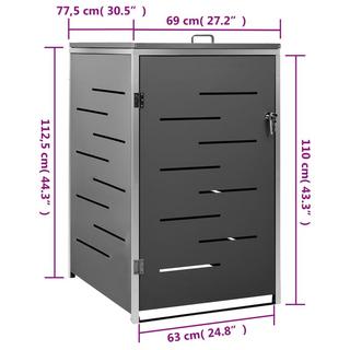 VidaXL Mülltonnenbox edelstahl  