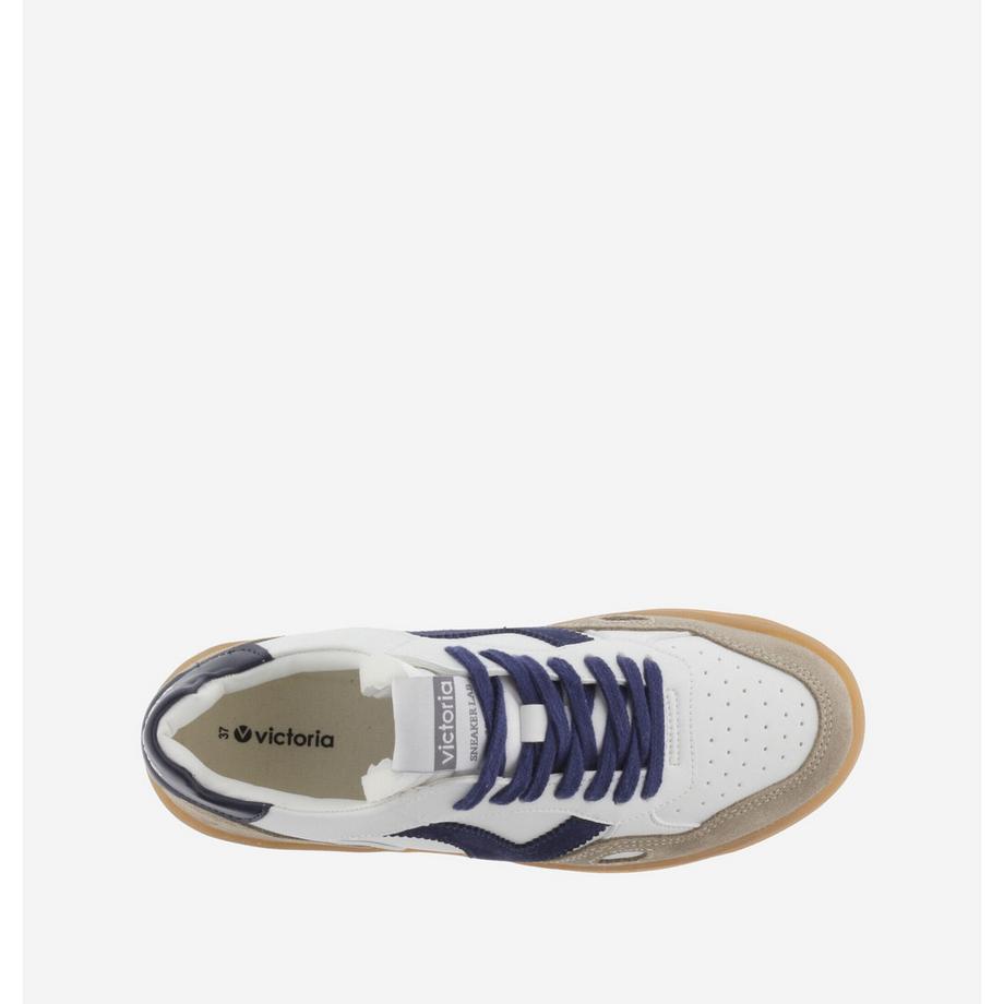 Victoria Seul Baskets Effet Cuir et Daim  