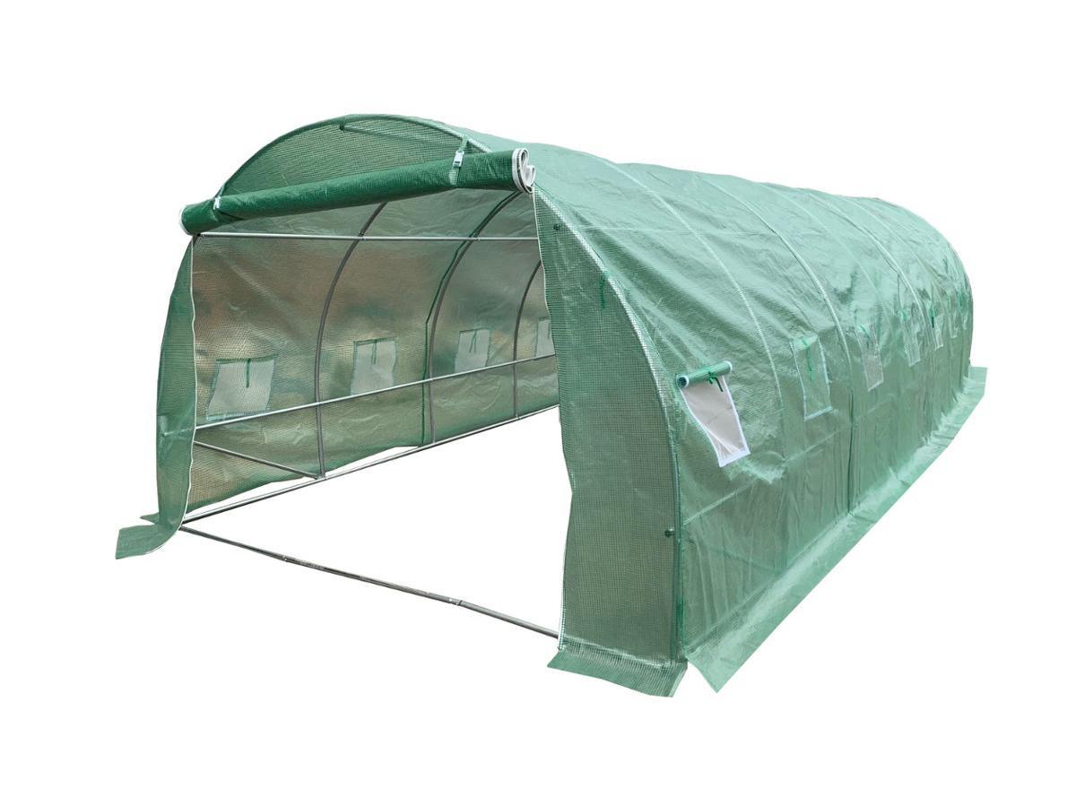 Vente-unique Foliengewächshaus Folientunnel - 24 m² - 800 x 300 x 200 cm - Stahl - IPOMEA  