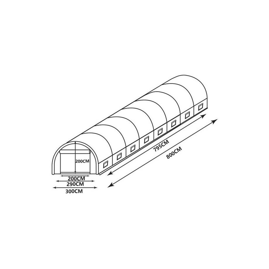 Vente-unique Serra a tunnel 24 m² L800x l300 xH200 cm - IPOMEA  
