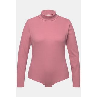 Ulla Popken Body in Jersey a Costine Maniche Lunghe Collo Alto  