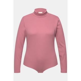 Ulla Popken  Body in jersey a costine con collo alto, maniche lunghe e cotone biologico 