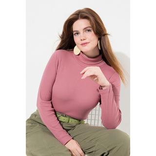 Ulla Popken Body in Jersey a Costine Maniche Lunghe Collo Alto  