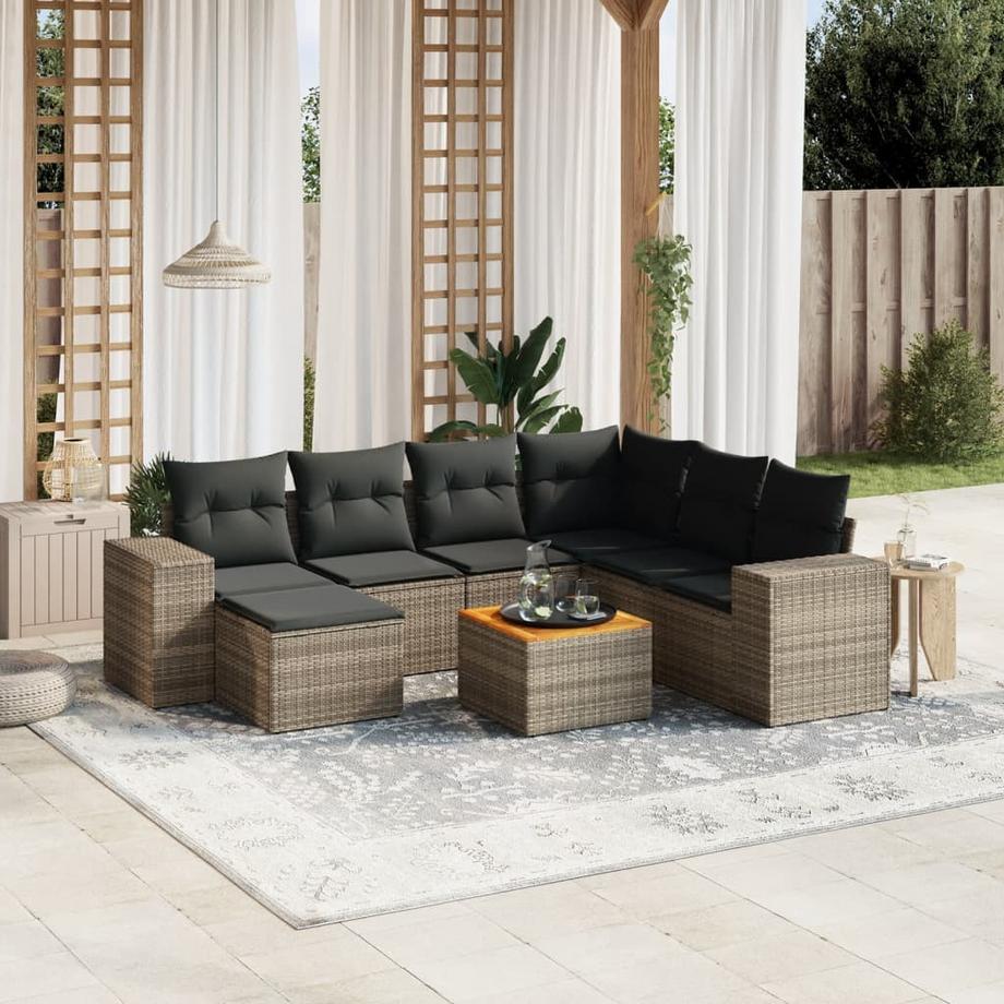 VidaXL set divano da giardino Polirattan  
