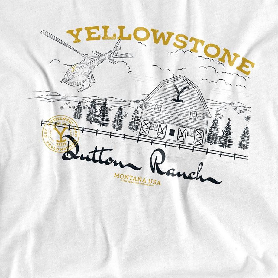 Yellowstone  T-ShirtMotiftyle Hélicoptère Dutton Ranch 