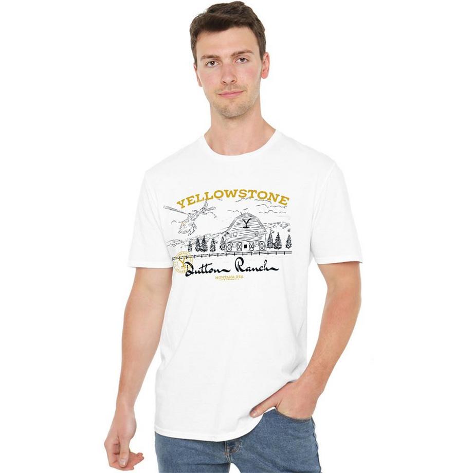 Yellowstone  T-ShirtMotiftyle Hélicoptère Dutton Ranch 