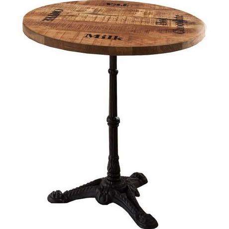 mutoni Table bois de manguier fonte noir naturel 60x73  