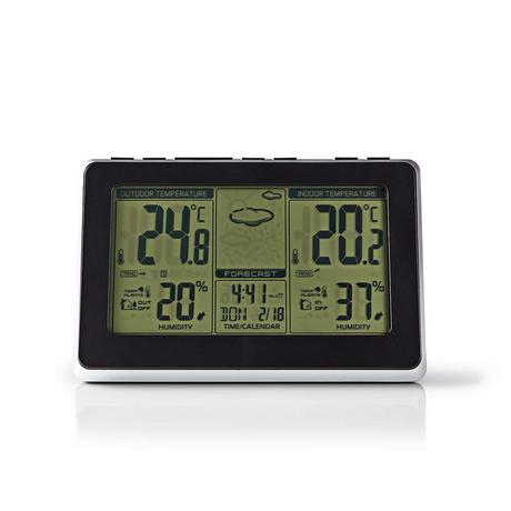 Nedis  Stazione meteorologica | Per interni ed esterni | Incluso sensore meteo wireless | Previsioni meteo | Visualizzazione dell'ora | Schermo LCD | Funzione sveglia 
