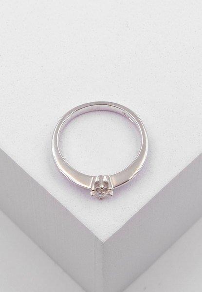 MUAU Schmuck  Bague Solitaire Diamant 0.25ct. or blanc 750 