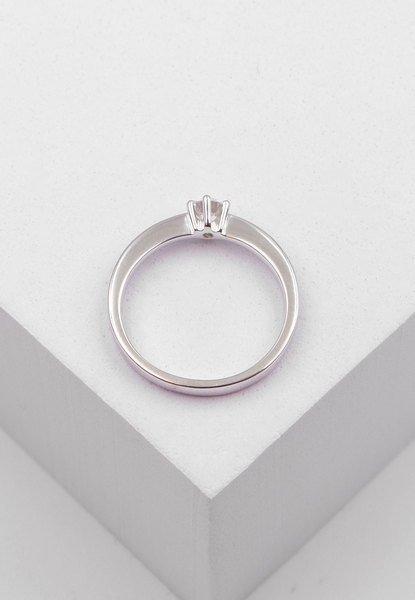 MUAU Schmuck  Bague Solitaire Diamant 0.25ct. or blanc 750 