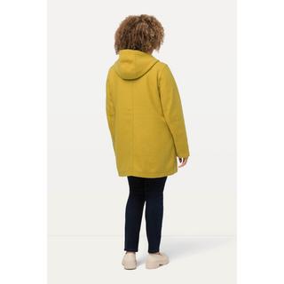 Ulla Popken  Veste en laine bouclée, capuche, texture fine, légère 