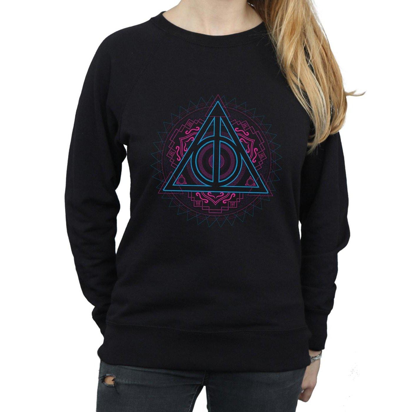Harry Potter  Neon Deathly Hallows Sweatshirt 