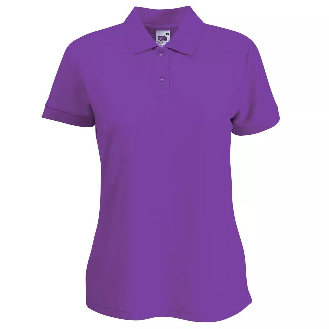 Fruit of the Loom - Damen Poloshirt, Kurzarm, für Damen, Lila, Größe XXL