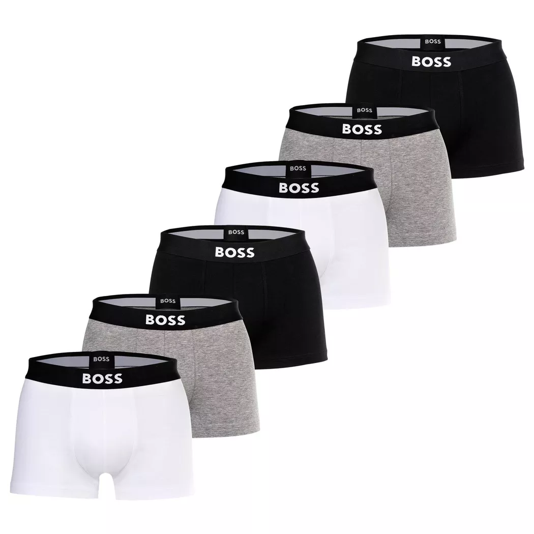 BOSS - Boxershort  6er Pack Stretch-Trunk 6P  ONE, für Herren, Platin grau, Größe XL