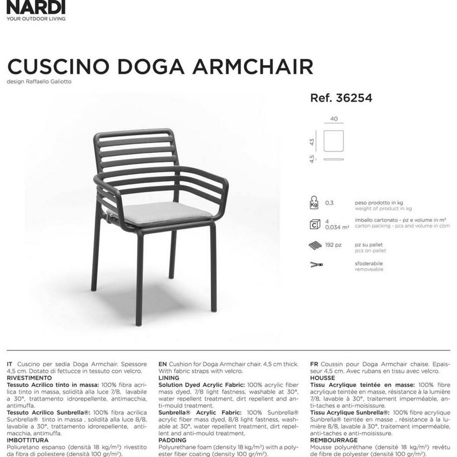 NARDI outdoor Gartenkissen für Stuhl Doga rosa sunbrella  