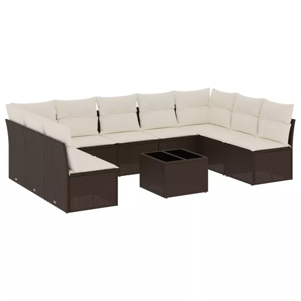 VidaXL - Garten sofagarnitur poly-rattan, One Size, Braun