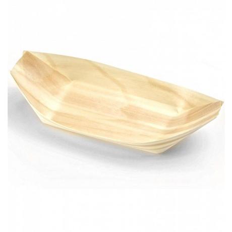 Sier Holzboot (Fingerfood-Schalen, 11 x 21.5 cm, 50 Stück)  