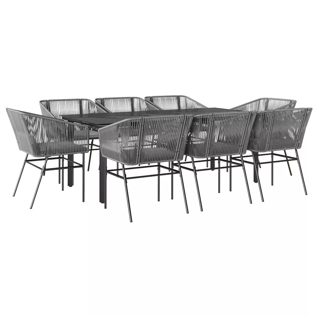 VidaXL - Garten essgruppe rattan, One Size, Grau