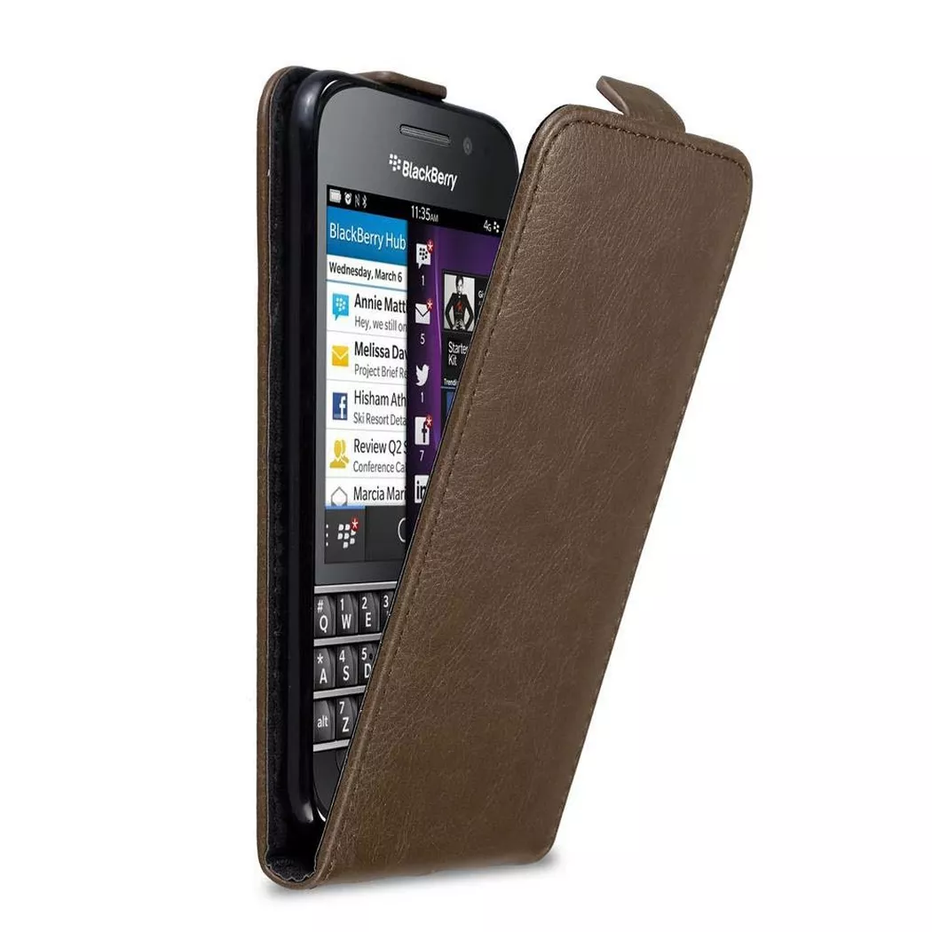 Cadorabo - Hülle für Blackberry Q10 mit Magnetverschluss, Kühles Braun