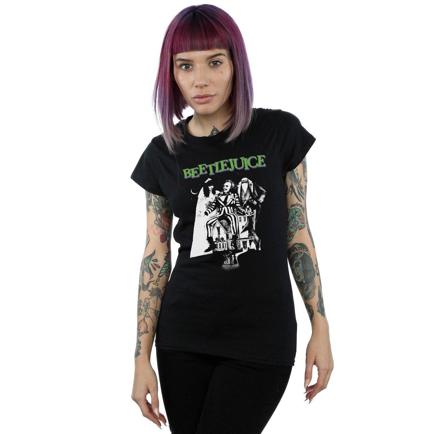 Beetlejuice T-Shirt Stampata Maniche Corte  