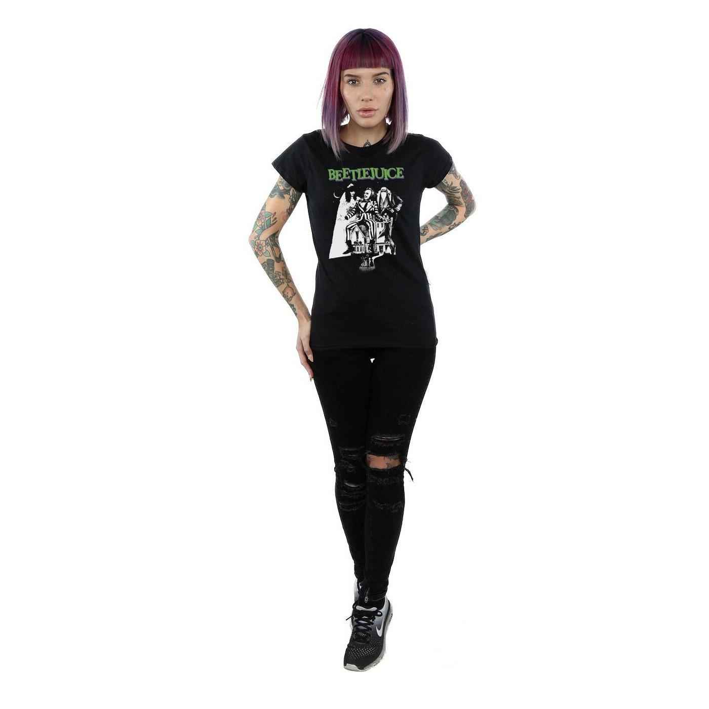 Beetlejuice T-Shirt Stampata Maniche Corte  