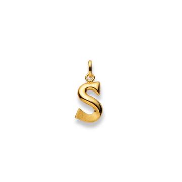 Pendentif lettre S or jaune 750, 20x13mm