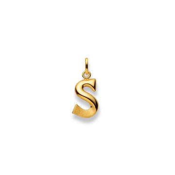 Pendentif lettre S or jaune 750, 20x13mm