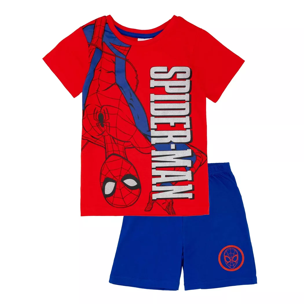 SPIDERMAN - Schlafanzug mit Shorts, 116, Rot Bunt