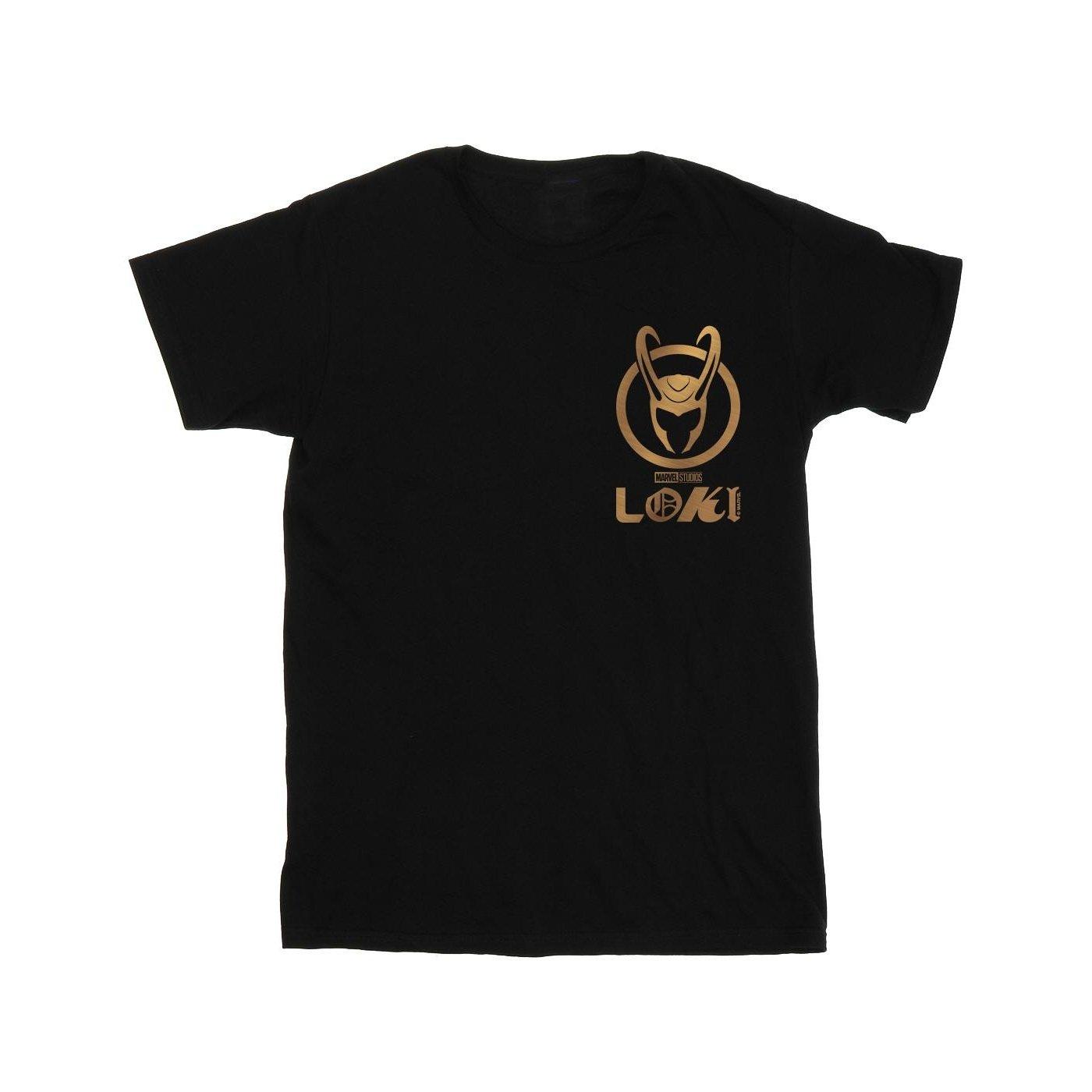 MARVEL  Loki Horn Logo Faux Pocket TShirt 