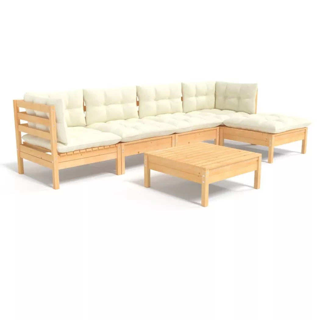 VidaXL - Garten-lounge-set kiefernholz, One Size, Light Beige