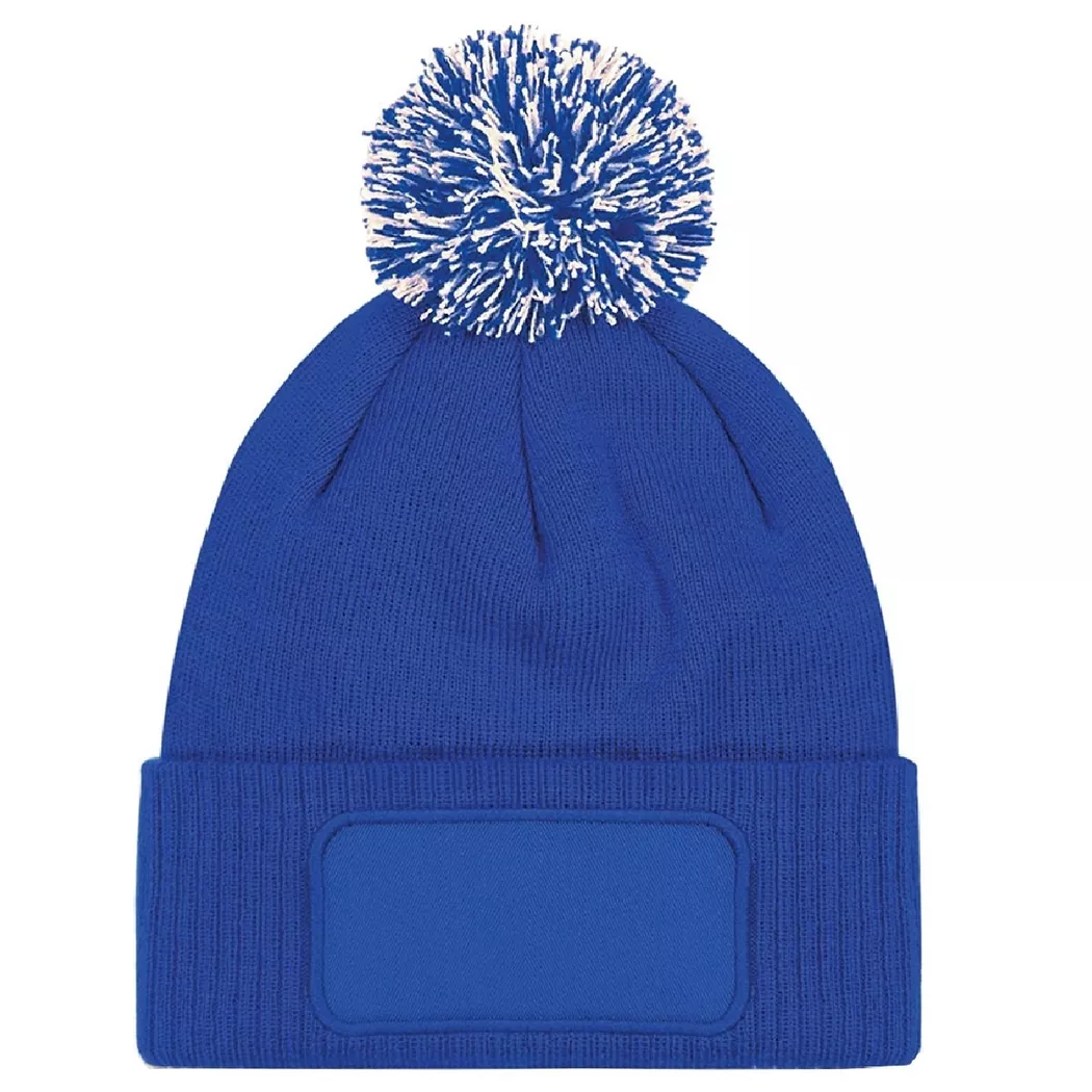 Beechfield - Bommelmütze Snowstar, bedruckbar, für Damen, Königsblau, Größe Onesize