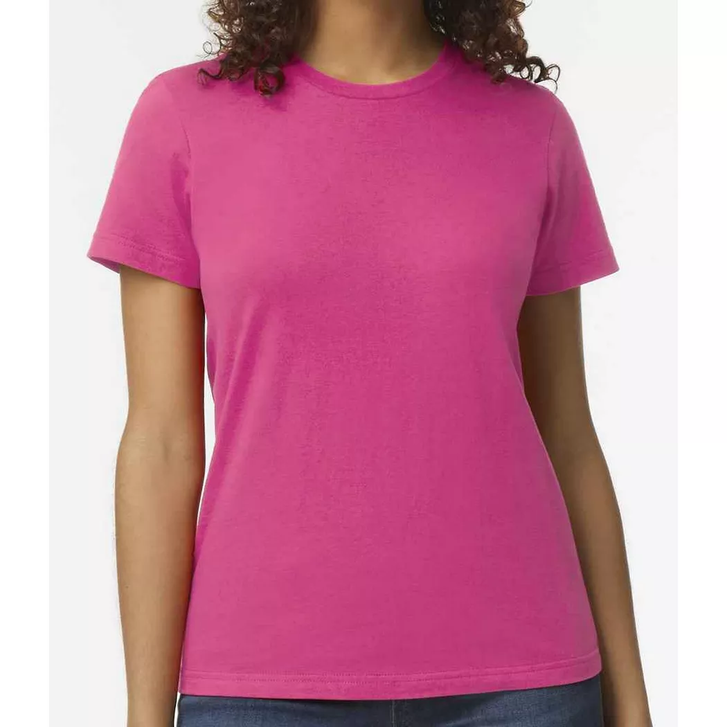 Gildan - TShirt Mittelschwer, für Damen, Dunkelrosa, Größe XXL
