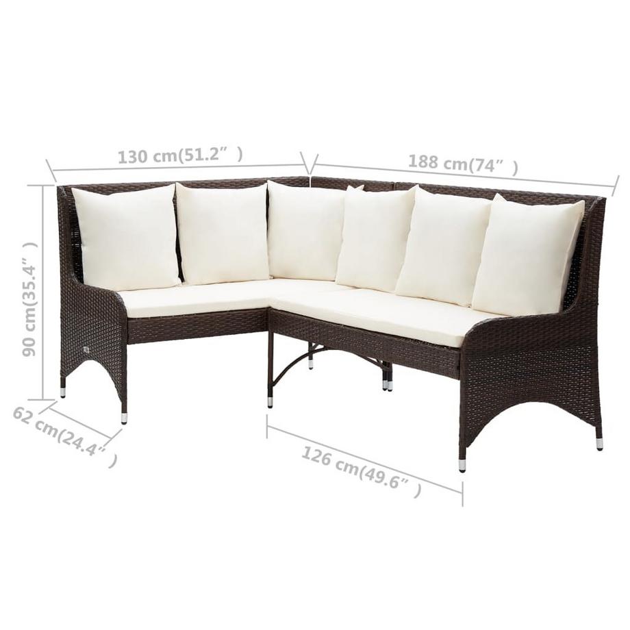 VidaXL Gartensofa poly-rattan  