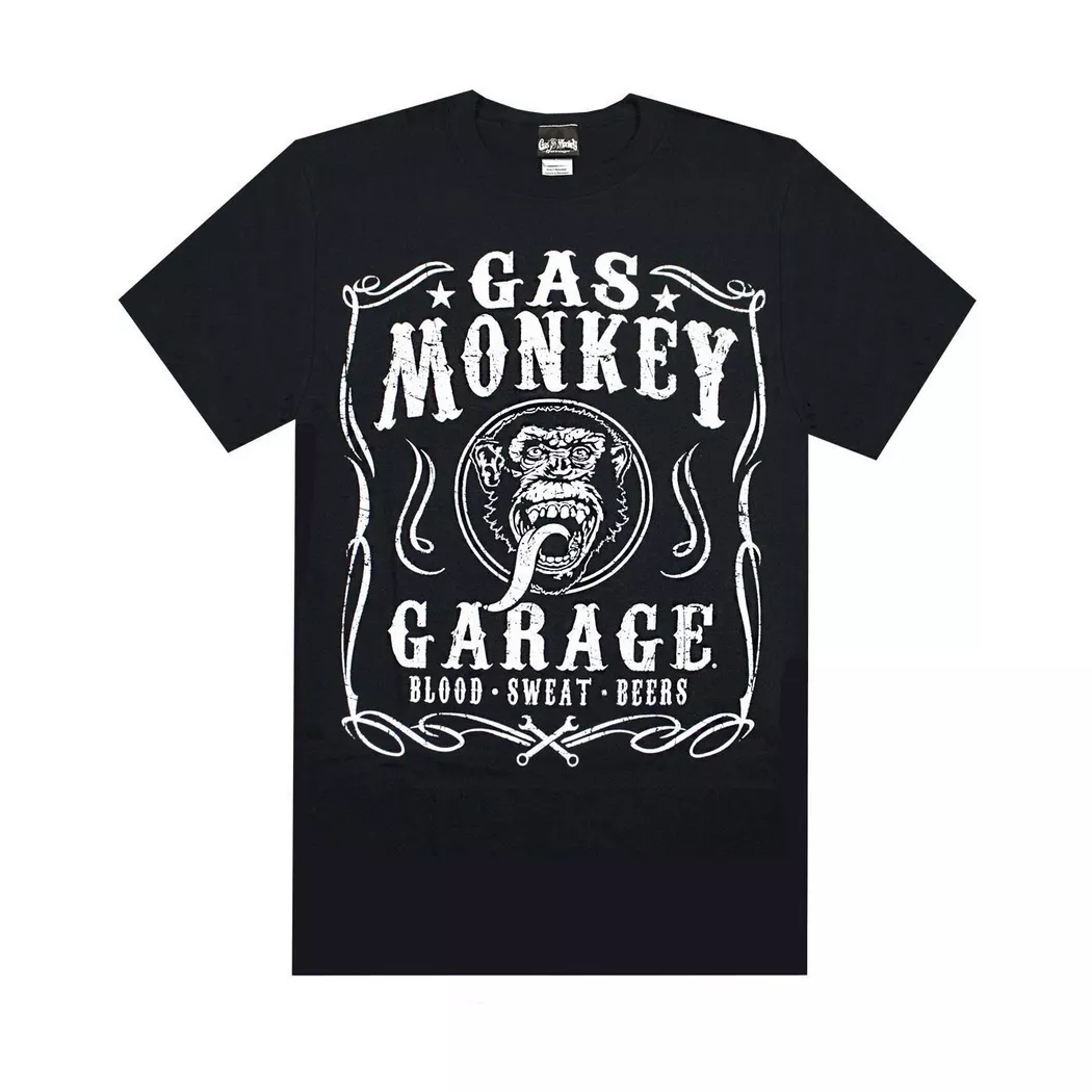 Gas Monkey Garage - Blood Sweat and Beers T-Shirt, für Herren, Schwarz, Größe S