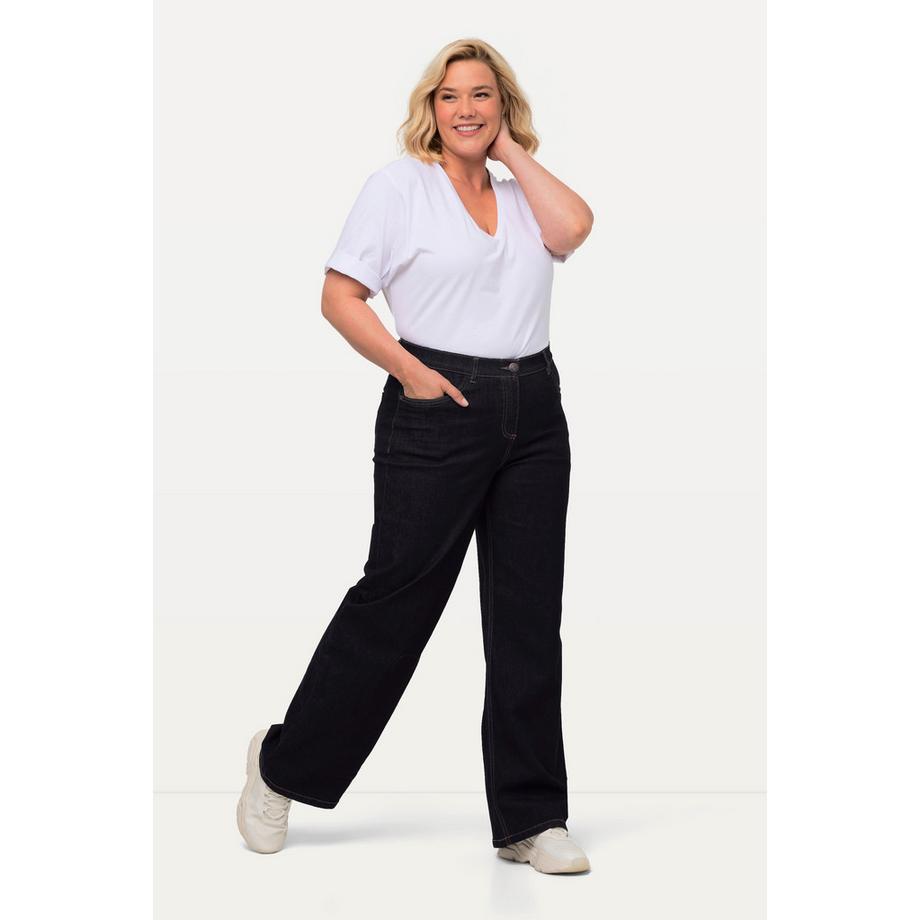 Ulla Popken Mary Jambe Large 5-Poches Taille Confort Jeans  