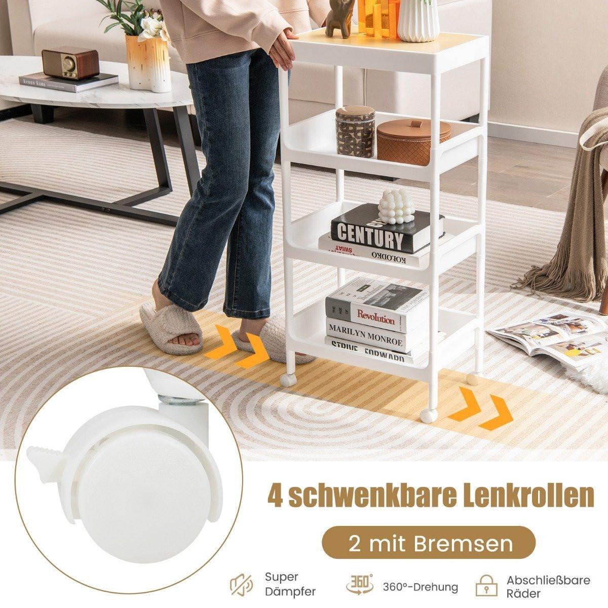 B2X 4-stufiger Mehrzweckwagen rollender Aufbewahrungswagen mit abnehmbarem Tablett  