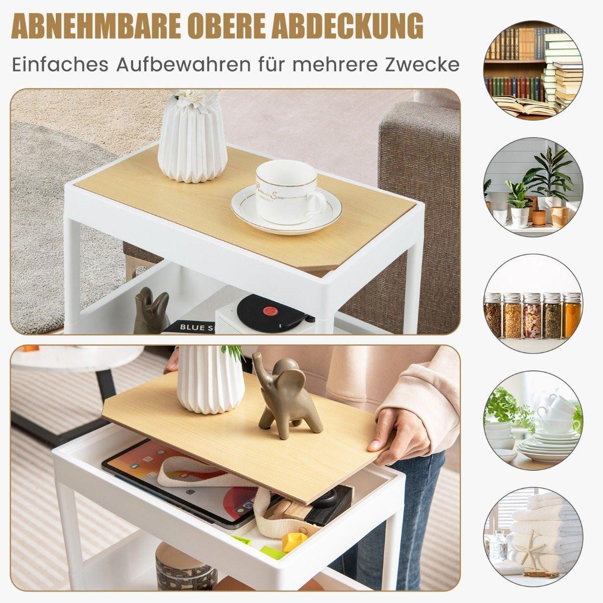 B2X 4-stufiger Mehrzweckwagen rollender Aufbewahrungswagen mit abnehmbarem Tablett  