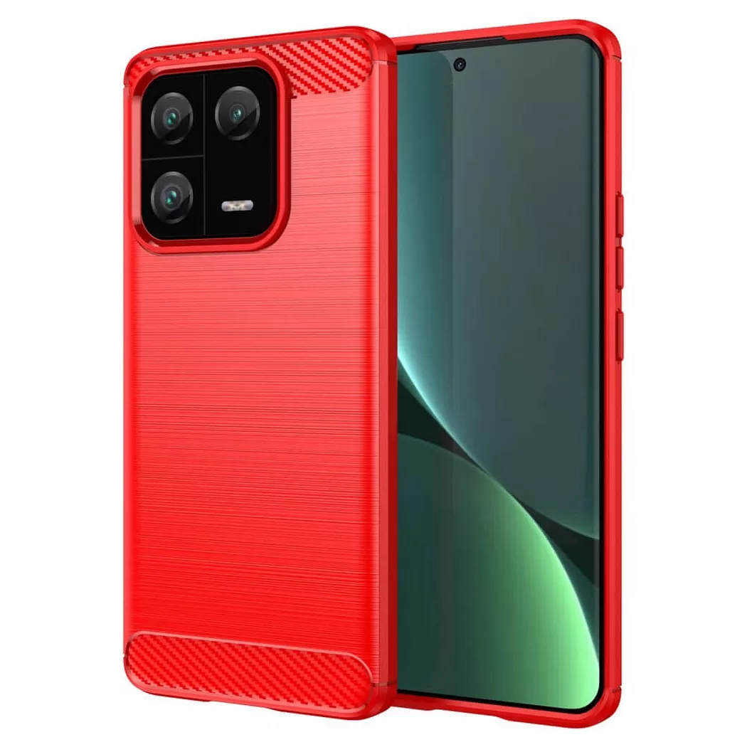 Cover-Discount - Xiaomi 13 Pro - Metall Carbon Look Hülle, Weiss Bunt
