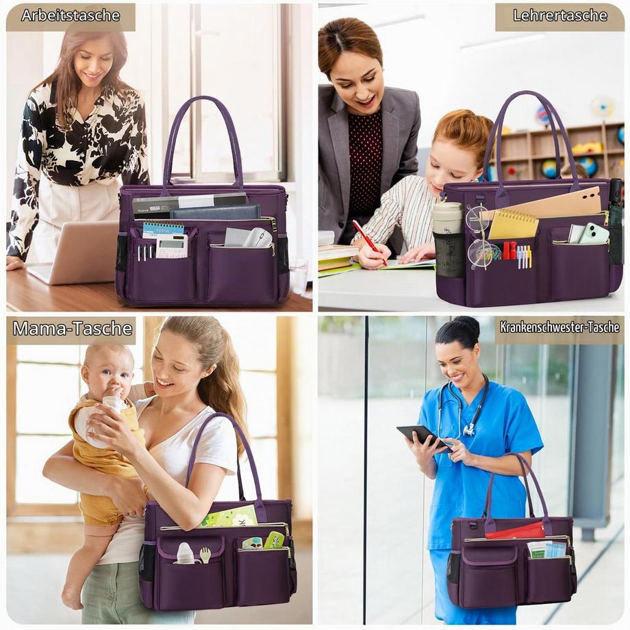 Only-bags.store Grosse Laptoptasche für Arbeit mit Isoliertasche  