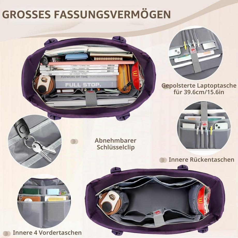 Only-bags.store Grosse Laptoptasche für Arbeit mit Isoliertasche  